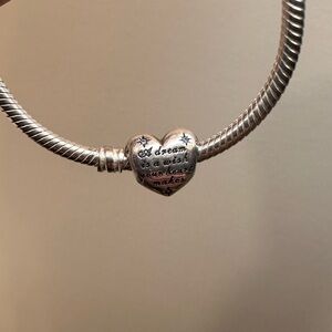 Pandora Disney Cinderella “A Dream is a Wish Your Heart Makes” Heart Charm